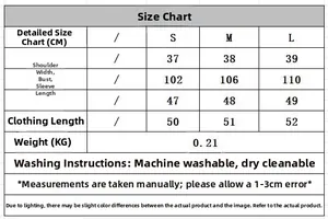 Tableau des tailles détaillé pour cardigan en maille avec mesures en CM et conseils de lavage