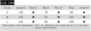 Size chart with detailed measurements in cm for the satin halter backless split maxi dress