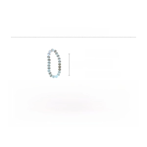 Detail view of 0.4cm cat's eye beaded bracelet with dimensions and 3.2g weight specs