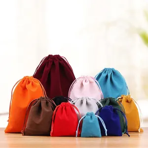 Velvet Drawstring Bags Jewelry Packaging Pouches Soft Gift Storage Sachet Organizer For Small Items Multi Colors