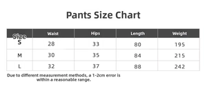 Tableau des tailles pour leggings de yoga sans couture avec taille, hanches et longueur