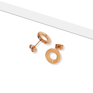 Minimalistische runde hohle Ohrstecker in Roségold-Finish Edelstahl Schmuckstücke