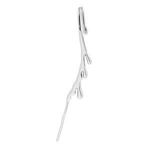 Manchette d'oreille en argent poli au design fluide et fondu pour le contour de l'oreille