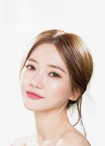 Macro shot showing flawless matte finish on face using large loose powder makeup brush