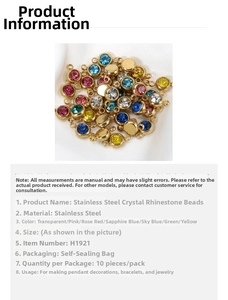 Detailed view of colorful stainless steel crystal charms for DIY jewelry making sets