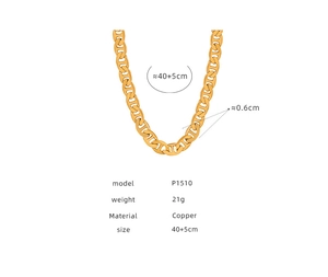 Detailed technical specifications for the 18k gold plated copper Marina link necklace