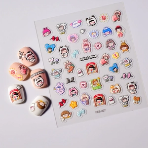 3D Panda und Prinzessin Nagelaufkleber mit niedlichen Cartoon-Tier Motiven