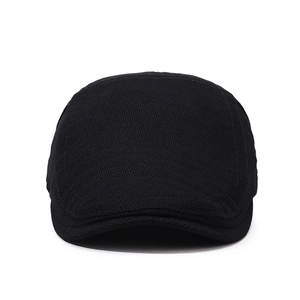 Men's black breathable mesh ivy cap for sun protection and casual summer styling