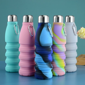 Bouteille D-Eau Pliable En Silicone De Qualité Alimentaire Tasse De Sport Sans BPA Bouilloire Télescopique Portable