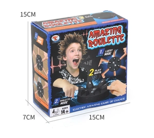 Detailed view of the 15x15x7cm electronic lie detector party game box dimensions