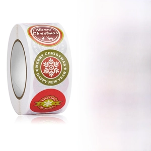 8 Christmas Santa Claus sticker roll with assorted festive holiday designs and patterns