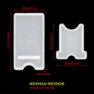 Detailed size measurement of rectangular silicone molds for DIY resin phone stand making