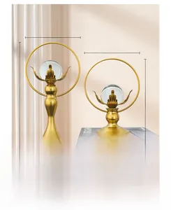 Detailed view of luxury golden metal rings with crystal balls in two specific sizes