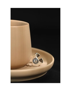 Detailed macro view of S925 sterling silver ring with Elizabeth II coin relief and vintage finish