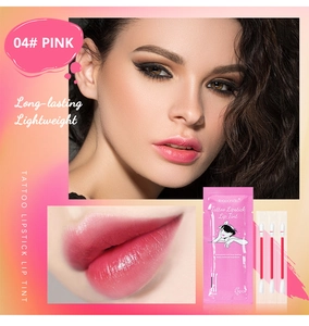 Collage di rossetto cotton fioc 04 Pink con primo piano labbra e confezione da 3 pezzi