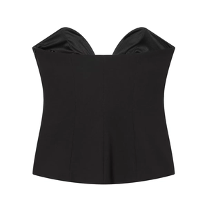 Haut corset bustier noir pour femme, coupe ajustée et design minimaliste élégant pour soirée