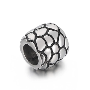 Perle en acier inoxydable à motif d'écailles pour la création de bijoux DIY
