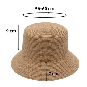 Detailed size map of the sun hat showing 56-60cm circumference and 7cm brim width