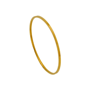 Minimalist gold plated titanium steel round bangle bracelet for women in a sleek design
