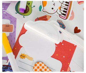 Close-up of translucent white animal-shaped stickers for DIY journaling stationery