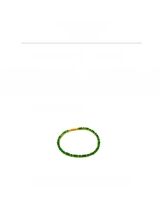 Detail view of gold-plated bracelet with green zircon, 17.5cm length and 5.1g weight