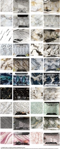 Selection of waterproof marble texture kitchen backsplash stickers in various patterns