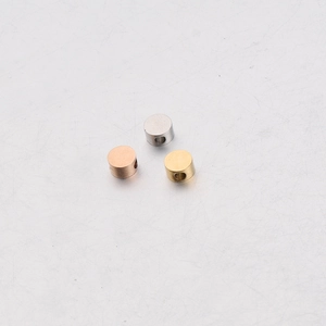 5mm polished stainless steel spacer beads in silver, gold, and rose gold for DIY jewelry