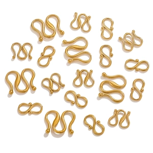 Stainless Steel 18K Gold Plated S-Hook M-Clasp Connector DIY Jewelry Making Findings Necklace Bracelet
