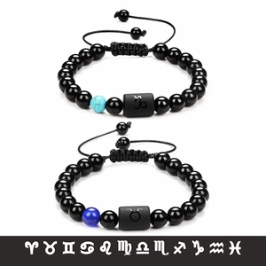 Bracciale Di Perle Costellazioni Dello Zodiaco Ossidiana Agata Occhio Di Tigre Corda Intrecciata Regolabile Gioielli Fatti A Mano