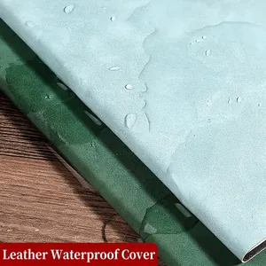 Waterproof A5 leather notebook cover in blue and green with fine grain texture
