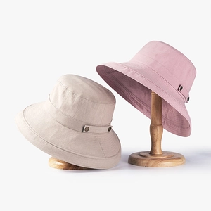 Chapeaux de soleil d'été anti-UV à large bord pour femmes en beige et rose-violet