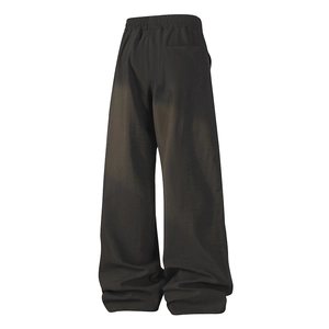 Loose fit wide-leg sweatpants in charcoal black with elastic waist and single back pocket