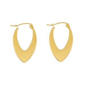 Minimalist geometric U-shaped earrings in polished 18K gold-plated stainless steel