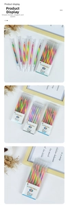 Close-up of a 6-pack rainbow gradient gel pens with 1.2mm tips for journaling and drawing