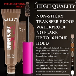 Detailed view of brown eyebrow mascara with spiral brush for thick natural brows