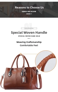 Detail view of the hand-woven handle and premium leather texture on a Boston bag
