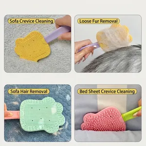 Multipurpose pet hair remover brush for cats and dogs with ergonomic cat paw handle design