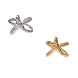 Seestern Ringe in Gold und Silber mit gehämmertem Metalldesign für Damen verstellbar