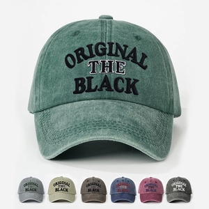 Washed Cotton Baseball Cap Letter Embroidery Vintage Distressed Sun Protection Adjustable Outdoor Hat For Men Women