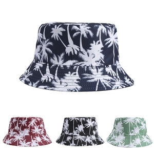 Wendbarer Fischerhut Kokosnussbaum Druck Polyester Sonnenschutz Tropischer Hut Für Damen Herren