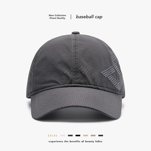 Breathable Mesh Baseball Cap Quick Dry Polyester Outdoor Sun Protection Hat Laser Cut Holes Adjustable For Men Women