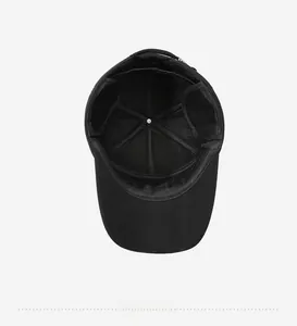 Detailed interior view of winter baseball cap showing six-panel structure and sweatband