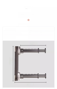 Technical size specifications for wall-mounted hanger rack with 31cm height and 23cm base