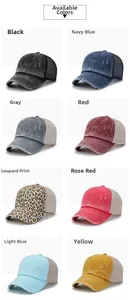 Vintage Baseballkappen aus Baumwolle mit Netzstoff in verschiedenen Farben im Street-Style