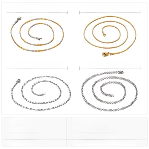 Guide des tailles pour colliers en acier inoxydable avec longueurs et poids détaillés