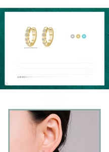 Detailed size specifications of 925 sterling silver huggie earrings with cubic zirconia