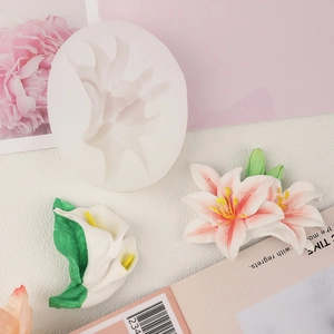 Lily and Calla Lily silicone mold for DIY candles, gypsum crafts, and handmade soap making