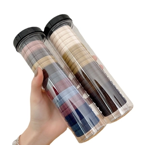 20-piece pack of high elasticity seamless hair ties in assorted colors and clear jar