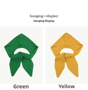 Detail showing the fine knit texture and vertical ribbing of green and yellow scarves