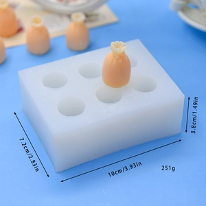 6-cavity silicone candy mold for DIY cake mousse chocolate with product dimensions
